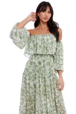 Misa LA Cassandra Dress in Floral Green Size 12 for rent on The Volte - image 2