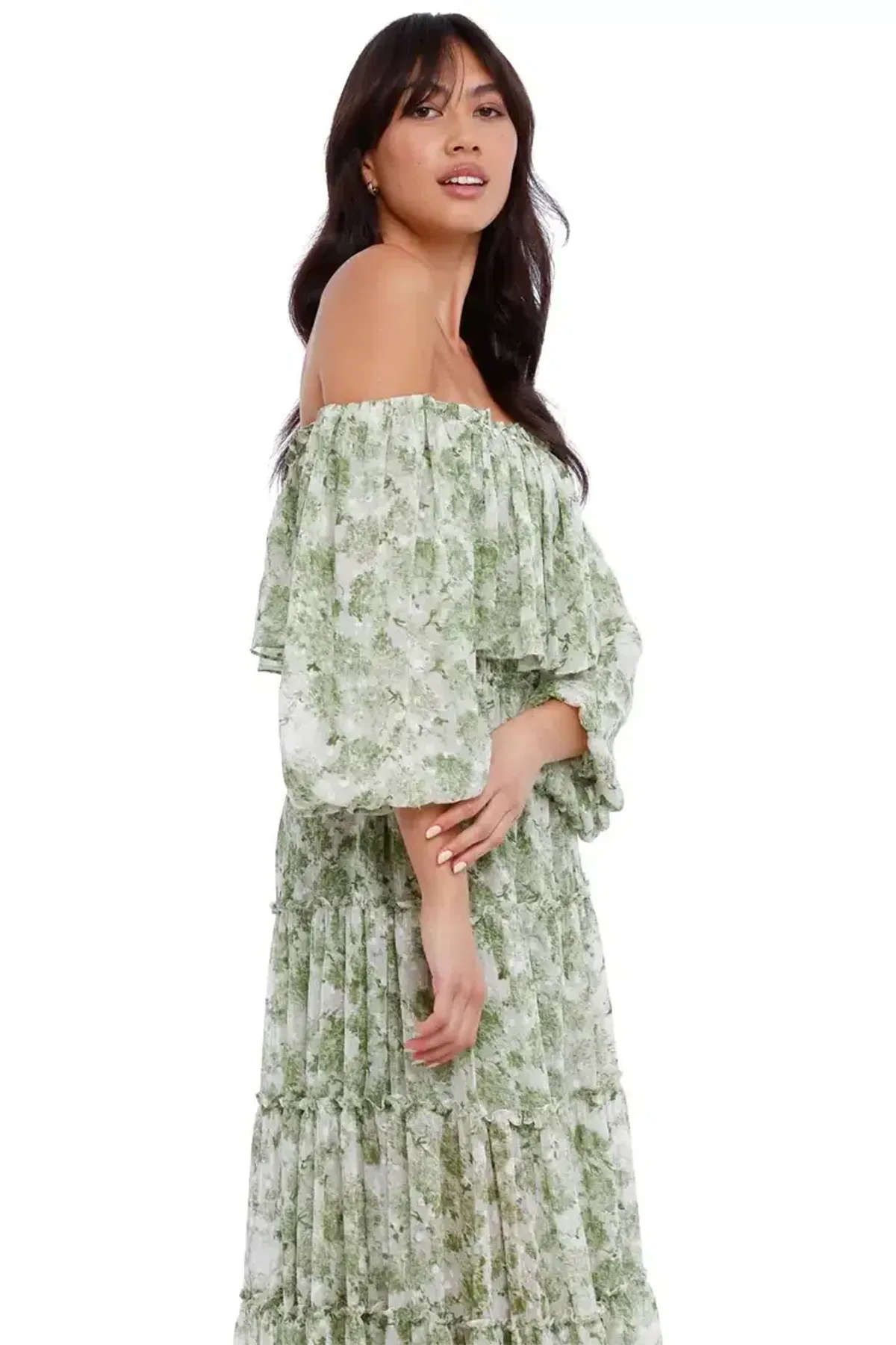 Misa LA Cassandra Dress in Floral Green Size 12 - Image 4