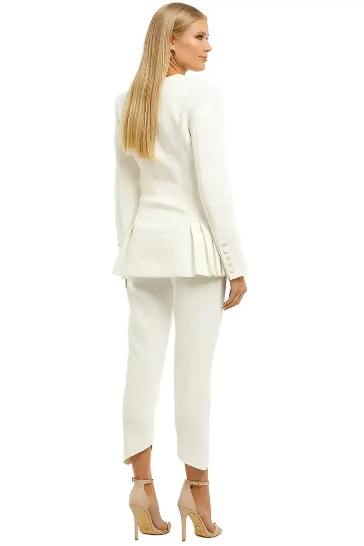 MISHA Linnea Blazer and Pant Set in Ivory Size 14 - Image 2