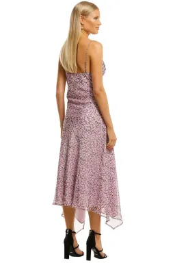 MISHA Lisa Midi Dress Pink Floral Size 6 for rent on The Volte - image 3