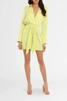MISHA Reidun Mini Dress Lime Punch Green Size 10/M for rent on The Volte - image 2