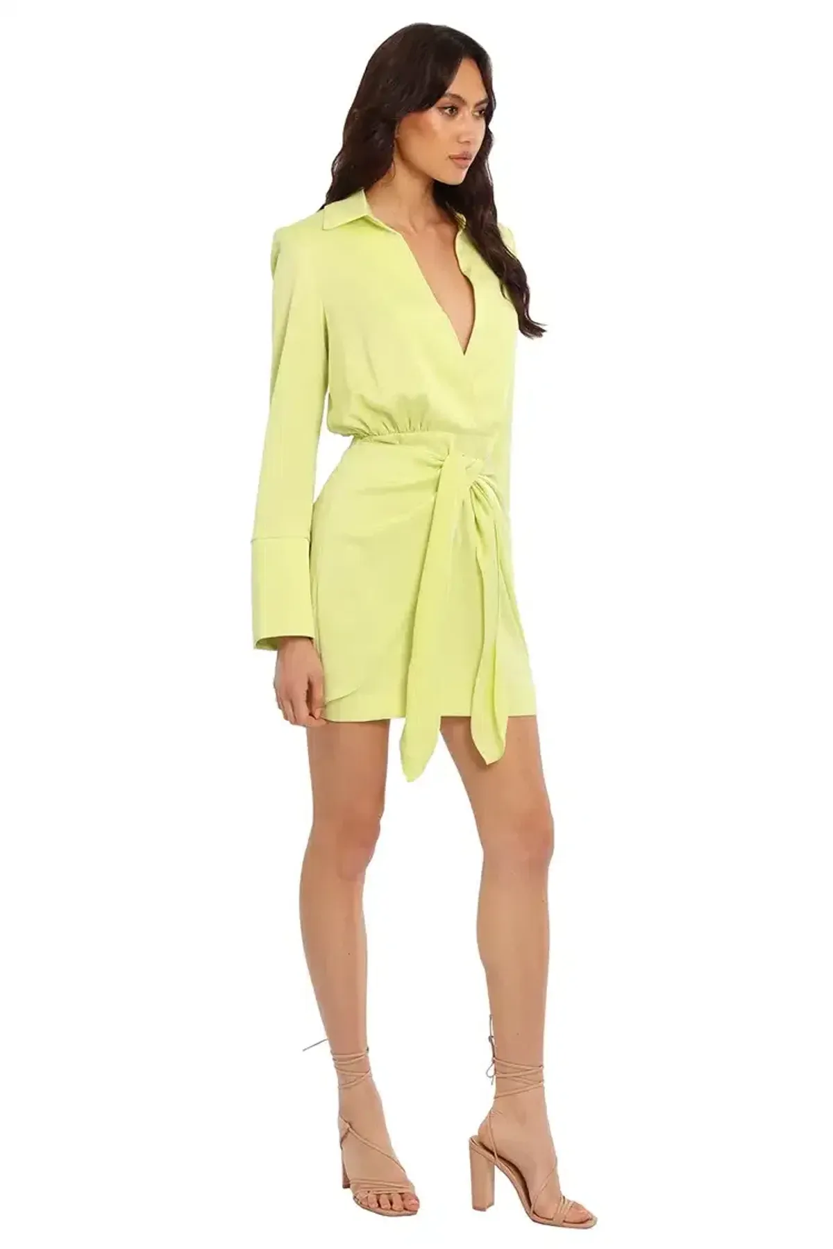 MISHA Reidun Mini Dress in Lime Punch Green Size 8/S - Image 3