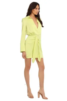 MISHA Reidun Mini Dress in Lime Punch Green Size 8/S for rent on The Volte - image 3