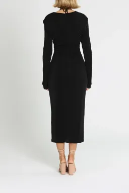 MISHA Blaire Midi Dress Black Size 12 for rent on The Volte - image 3