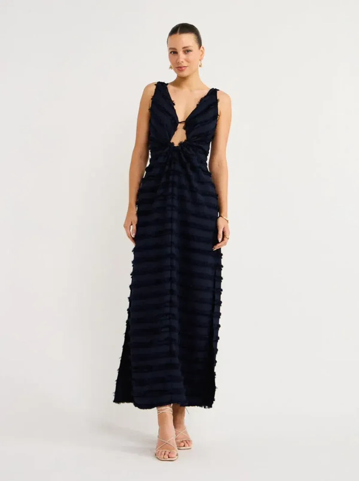 One Fell Swoop Alexa Dress in Midnight Flounce Size 8 - Image 1
