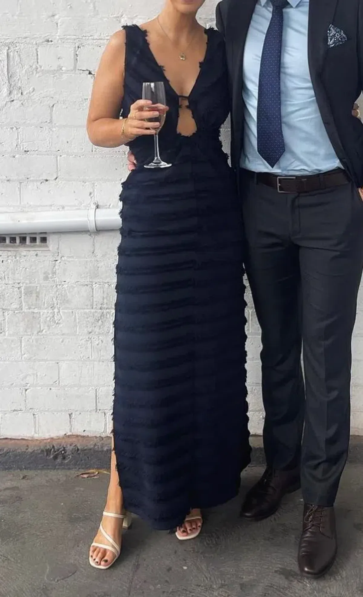 One Fell Swoop Alexa Dress in Midnight Flounce Size 8 - Image 2