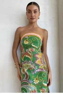 Alemais Marion Bodice Midi Dress Green Size AU 8 for rent on The Volte - image 2