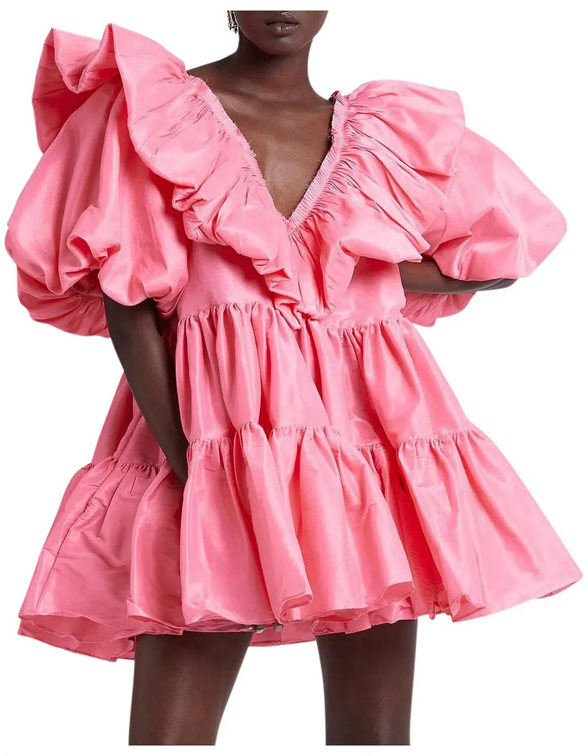 Aje Solstice Ruffle Tiered Smock Dress Pink Size AU 4 - Image 2