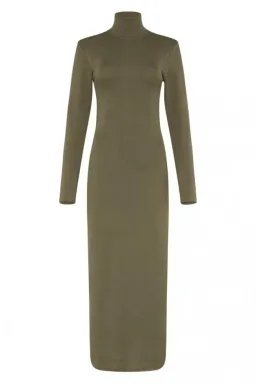 Aje Anika Fitted Knit Dress Khaki Size Xs / Au 6 for rent on The Volte - image 3