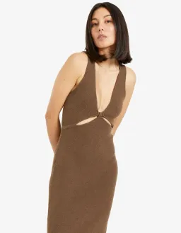 Bec & Bridge Zahara Knit Midi Dress Twig Brown Size XS/Au 6  for rent on The Volte - image 2