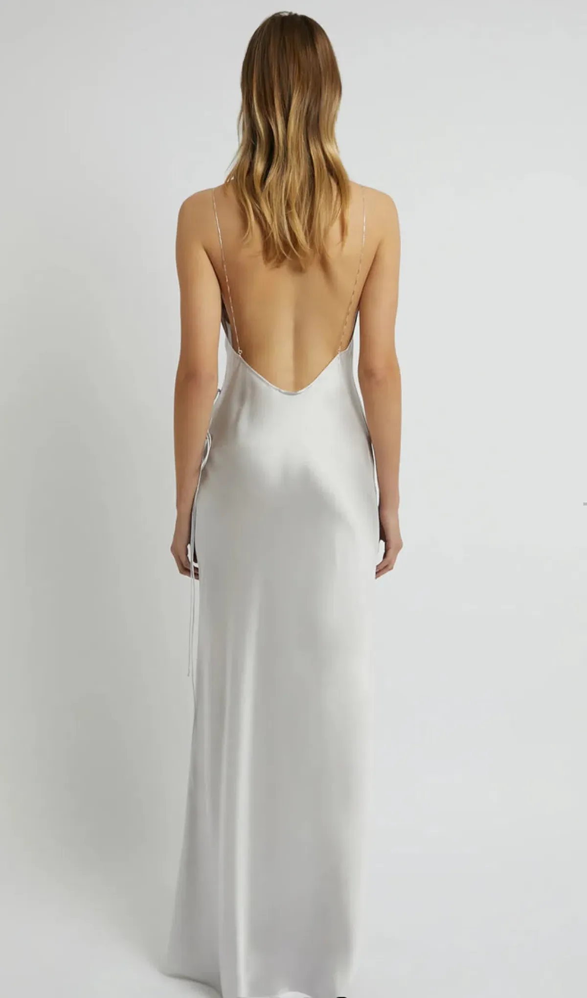 Christopher Esber Slope Tie Silk Dress Silver Size 8  - Image 4