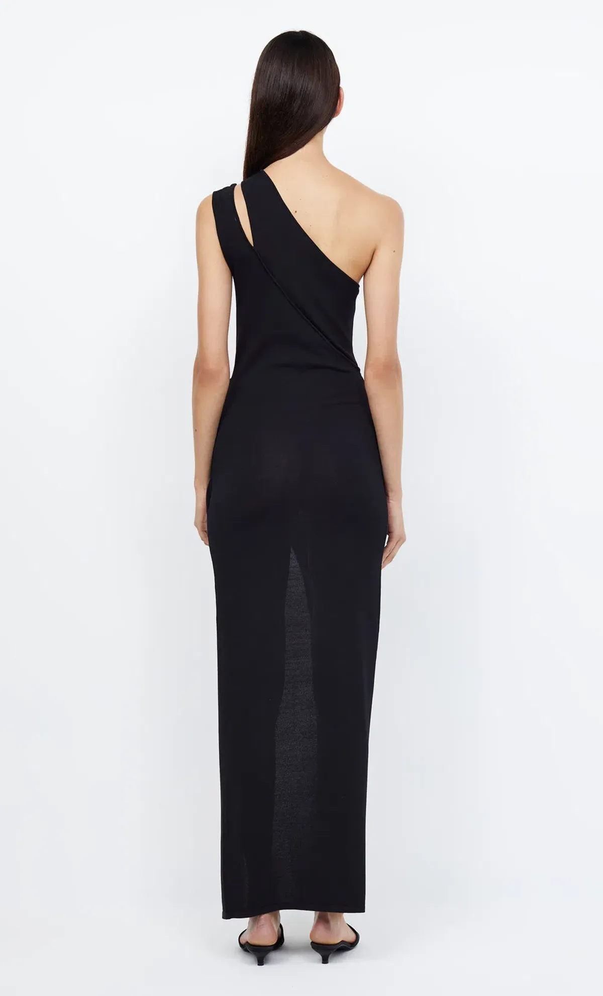 Bec & Bridge Mira Asym Knit Maxi Dress Black Size 10 - Image 3