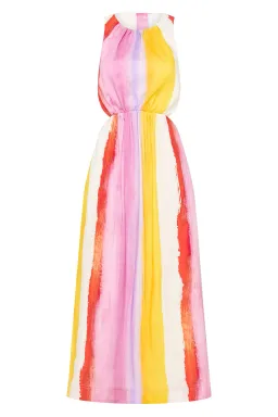 Aje Imagination Cut Out Midi Dress  Aurora Stripe Size 14 for rent on The Volte - image 3