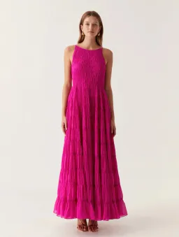 Aje Rosewood Ruched Gown Magenta Size  14 for rent on The Volte - image 1