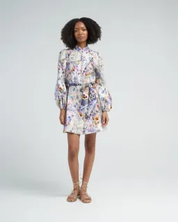 Zimmermann Tama Belted Mini Dress in Diamond Splice Floral Size OP/ Size 6 for rent on The Volte - image 1