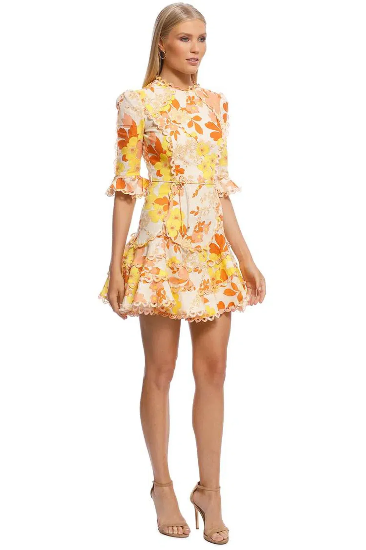 Zimmermann Primrose Flutter Mini Dress Floral Size 0 / AU 8 - Image 2