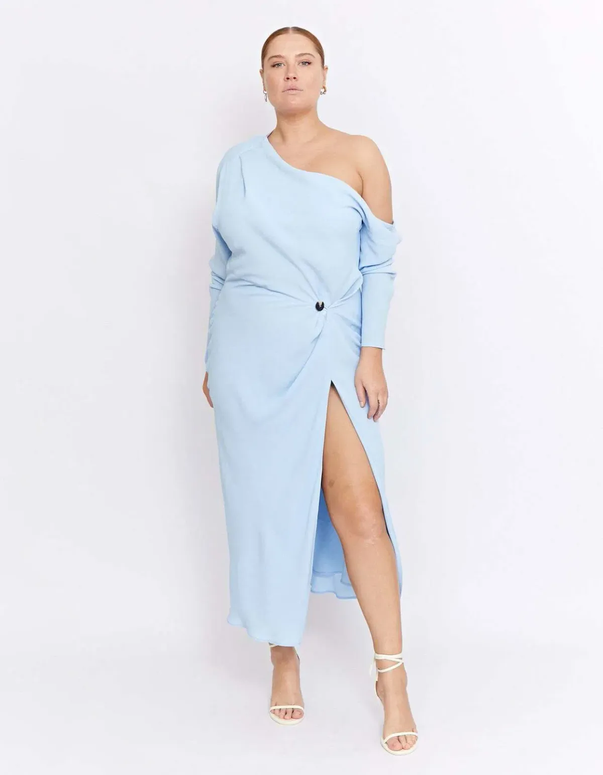Pfeiffer Atlas Dress Pale Blue Size 12 - Image 2