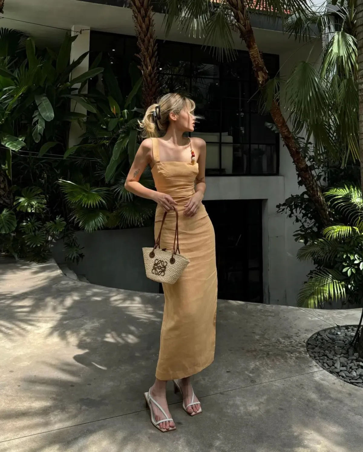 Sir The Label Antonia Beaded Midi Dress Light Tan Size 1 / AU 8 - Image 3