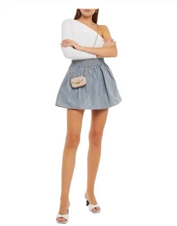 Red Valentino Gathered Faille Mini Skirt Blue Size AU 8 for rent on The Volte - image 1