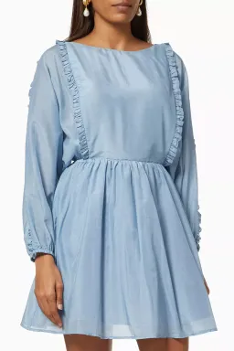 Bird & Knoll Maja Dress Backless Blue Size AU 8 for rent on The Volte - image 2