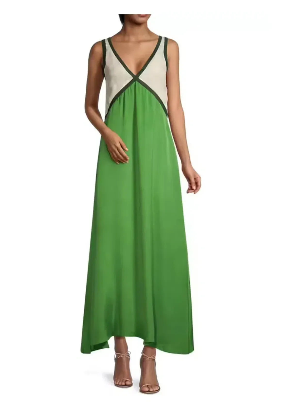 Sancia Naomi Colorblocked Maxi Dress Green Size AU 8 - Image 2