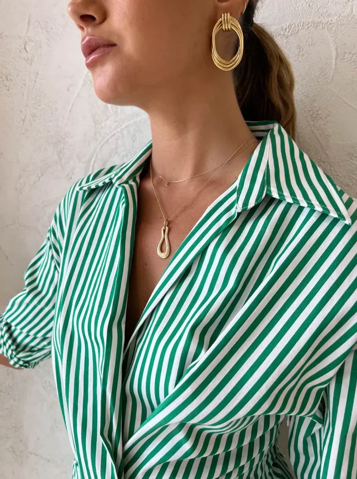 Camilla And Marc Flynn Cocoon Dress In Jade/White Stripe Size 10 - Image 6