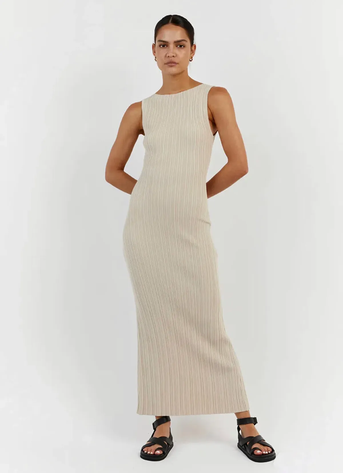 Dissh Sienna Stone Midi Dress Beige Size XS / AU 6 - Image 1