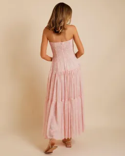 Lover Marigold Pleated Maxi Dress Pink Size 8 for rent on The Volte - image 5