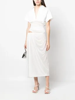 Christopher Esber Comosum Clash Shirt Midi Dress White Size 6 for rent on The Volte - image 1