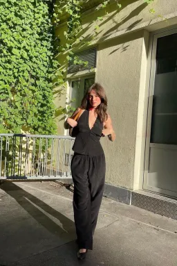 Bec & Bridge Archer Halter Top and Pant Set in Black Size 8 for rent on The Volte - image 7