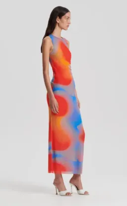 Scanlan Theodore Italian Watercolour Print Dress Blue/Red Size 6 for rent on The Volte - image 2