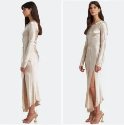 Bec & Bridge Moon Dance Long Sleeve Cowl Dress Sand Size 12  for rent on The Volte - image 6