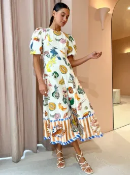 Alemaiś Theo Midi Dress Print Size 12 for rent on The Volte - image 2