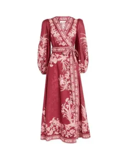 Zimmermann Tiggy Floral-print Wrap Dress in Red Size 1/Au 10  for rent on The Volte - image 2