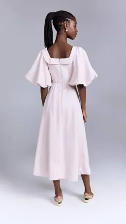 Aje Jessica Frill Midi Dress soft pink size 6 for rent on The Volte - image 6