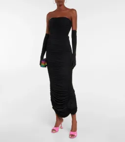 Alex Perry Haynes Strapless Gown With Gloves Black Size 6 for rent on The Volte - image 1