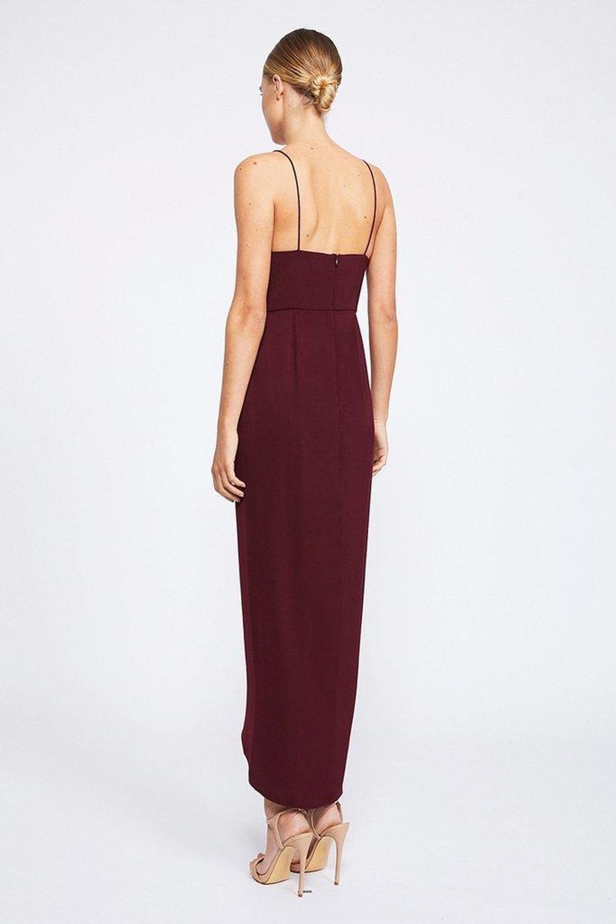 Shona Joy Core Cocktail Dress- Burgundy - Image 2