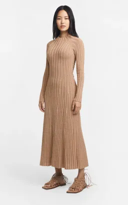 Dion Lee Knit Midi Dress Beige Size M / AU 10 for rent on The Volte - image 1