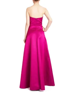 Badgley Mischka Strapless Double Face Evening Gown Fuchsia Multi Size 4  for rent on The Volte - image 2