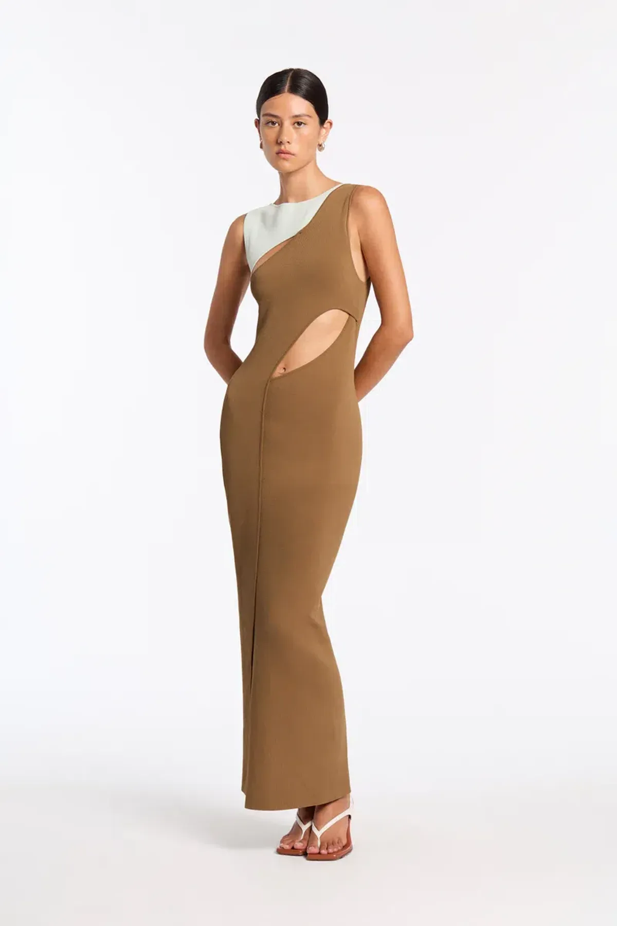 Sir the Label Nadja Cut Out Maxi Dress Cinnamon Size 10 - Image 1
