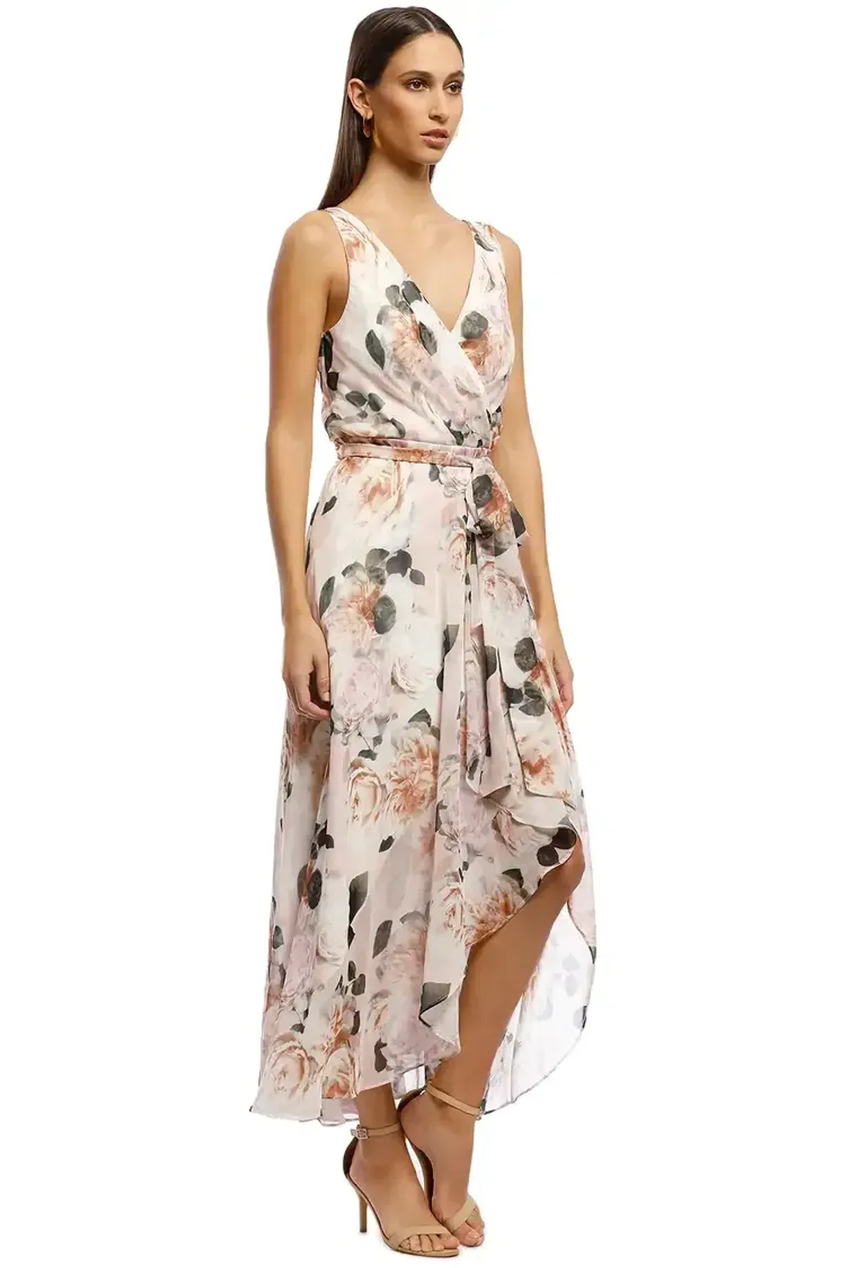 Montique Rosie Print Chiffon Dress Floral Size 16 - Image 2