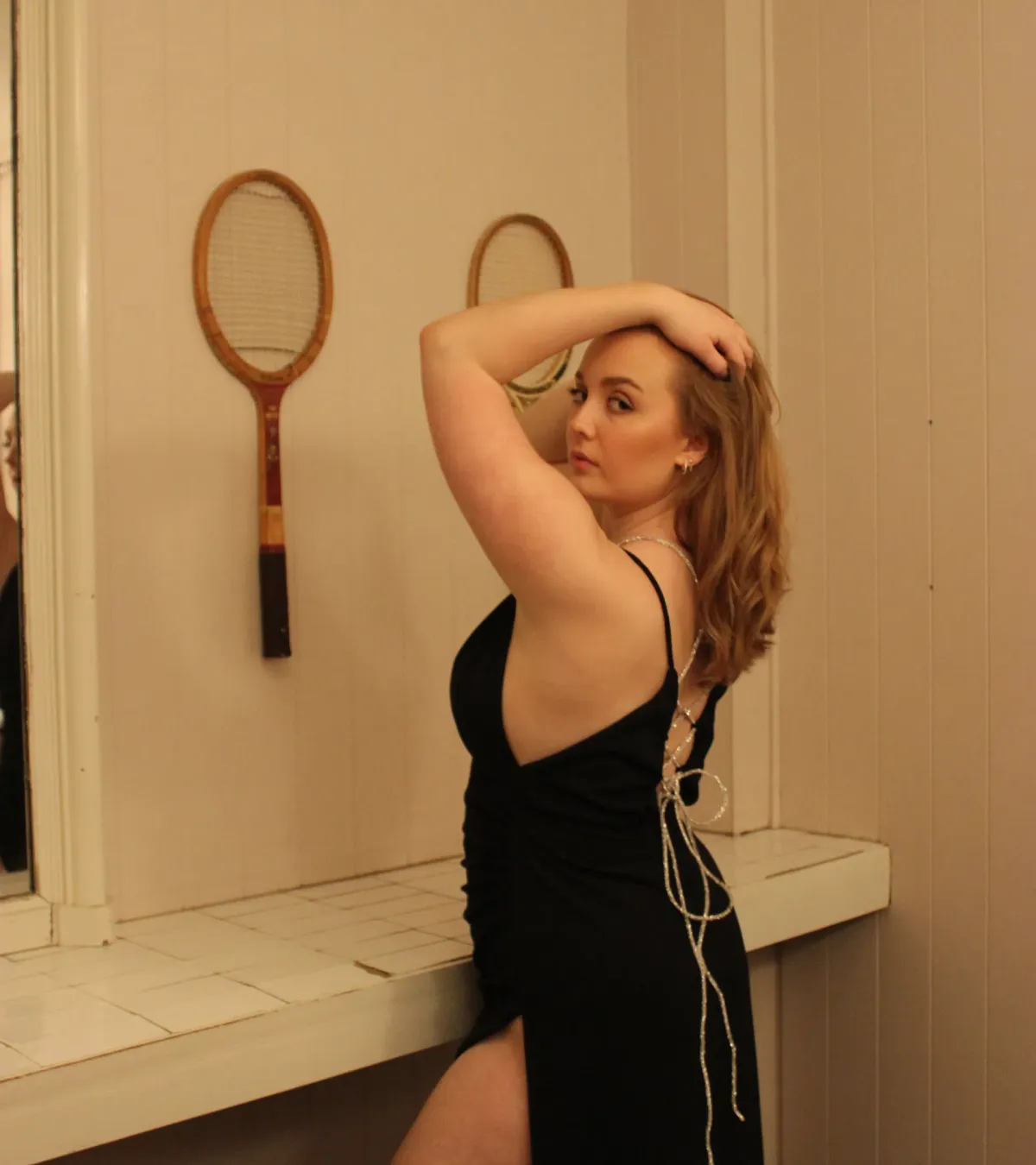 Alamour The Label Irma Low Neck Gown Black Size 10 - Image 6