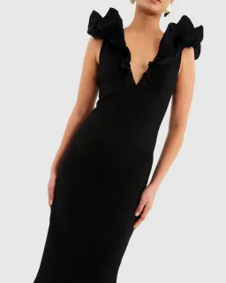 Rebecca Vallance Chloe Midi Dress Black Size 14  for rent on The Volte - image 2