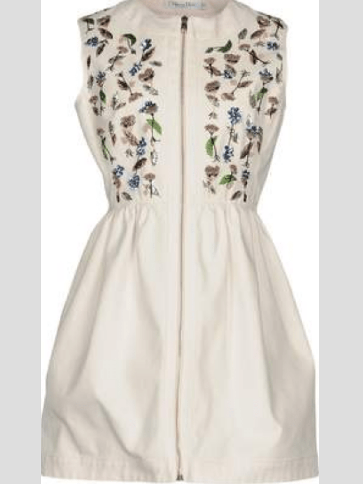 Christian Dior Sleeveless Mini Dress Cream Size 8 - Image 3