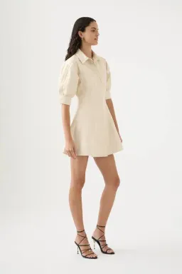 Aje Claire Pearl Mini Dress Sandstone/Beige Size 6 for rent on The Volte - image 2