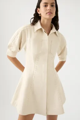 Aje Claire Pearl Mini Dress Sandstone/Beige Size 6 for rent on The Volte - image 3