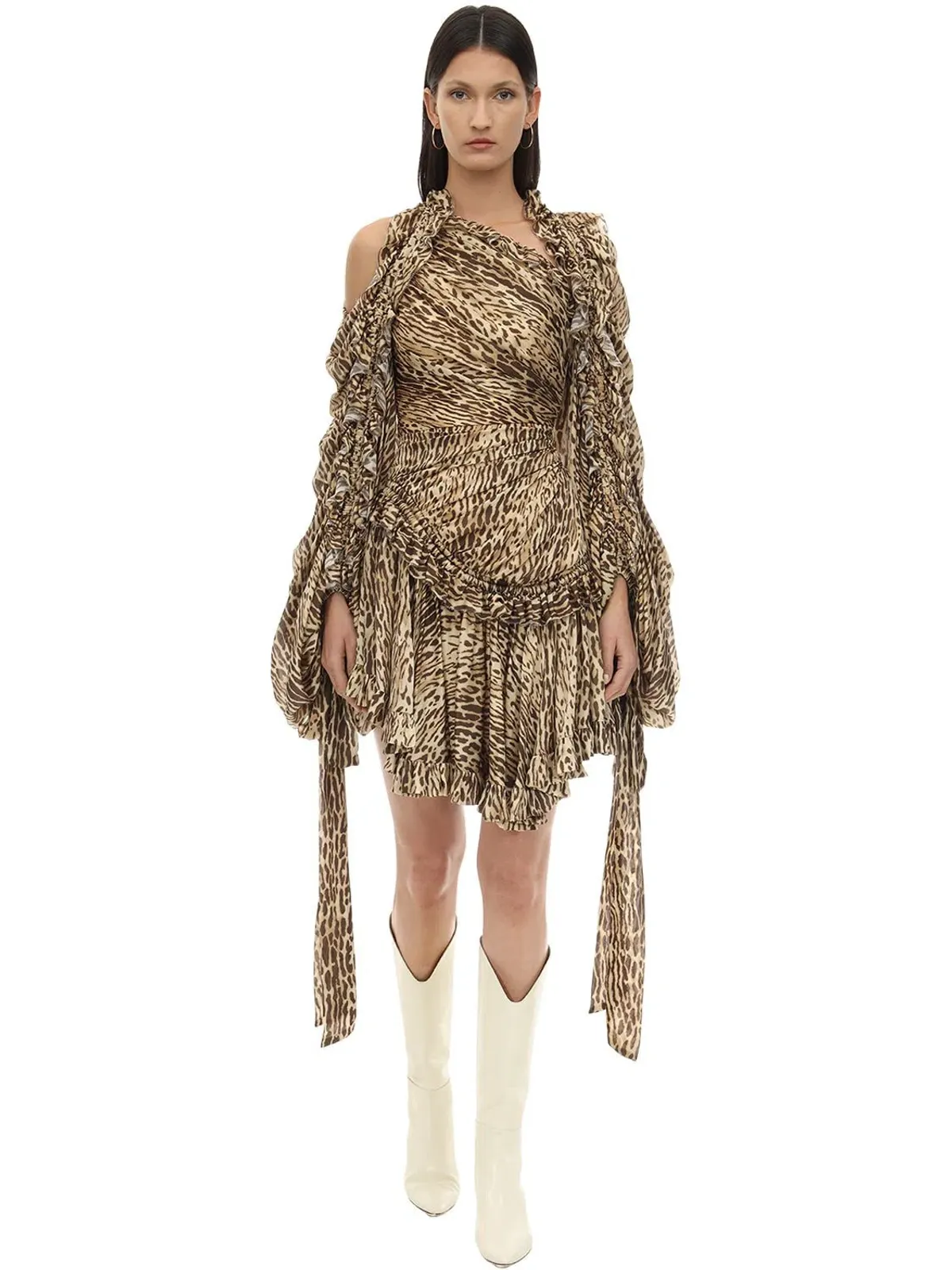 Zimmermann Espionage Drawn Mini Dress Animal Print Size 0 / 8 AU - Image 1