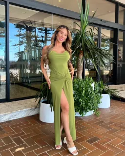 Bec & Bridge Myla Cowl Maxi Dress Fern Green Size AU 6 for rent on The Volte - image 3