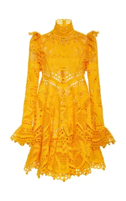 Zimmermann Brightside Palm Mini Dress Yellow Size 0 / AU 8  for rent on The Volte - image 2
