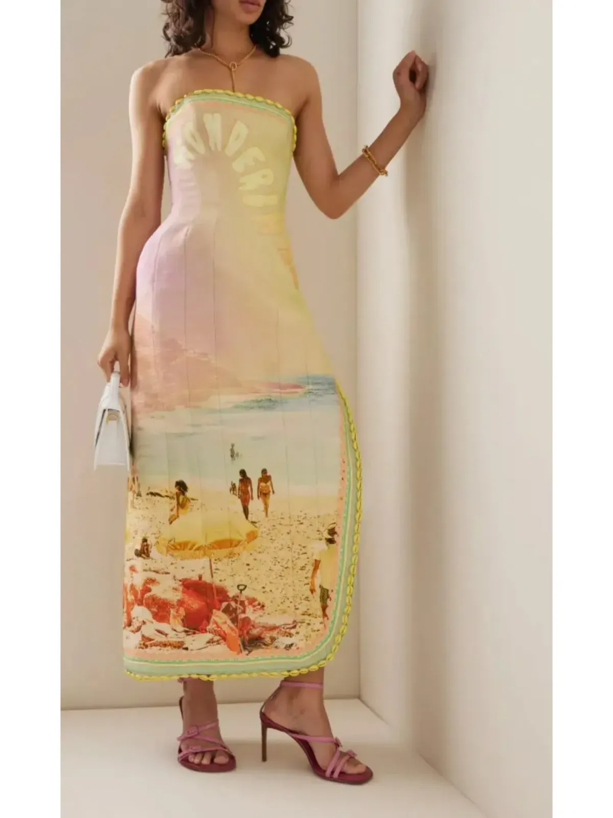 Zimmermann Coaster Structured Midi Dress Poster Print Size 0 / AU 8  - Image 1